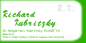 richard kubritzky business card